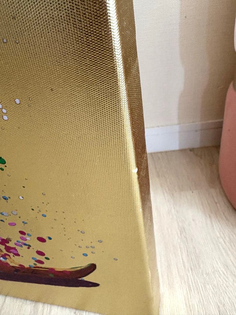 フラワーボート ゴールドピンク 100x80cm タッチドピクチャー