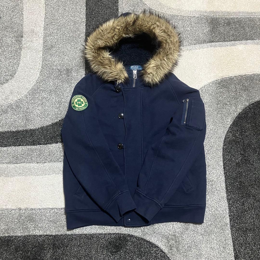 ポロラルフローレン N-2B スウェット パーカー ジャケット ファー　Y2K