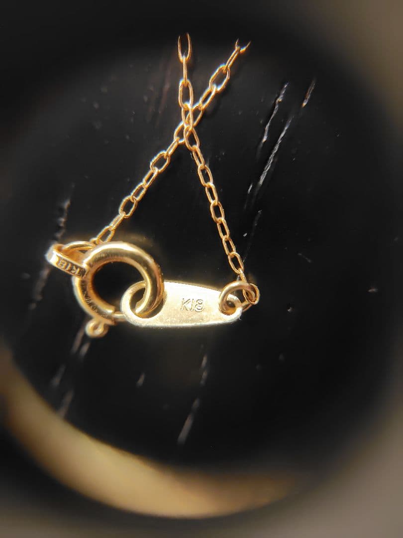 K18イエローゴールド　80cmロングステーションネックレス 1.29g 18金