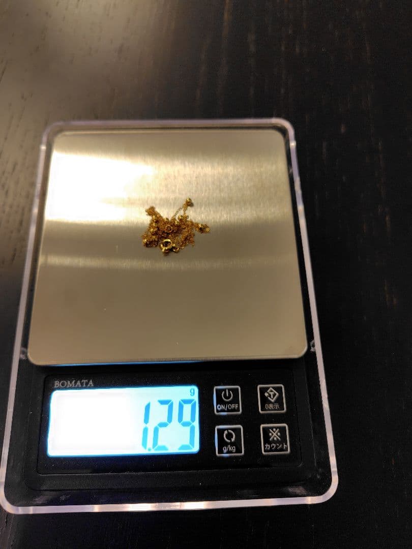 K18イエローゴールド　80cmロングステーションネックレス 1.29g 18金