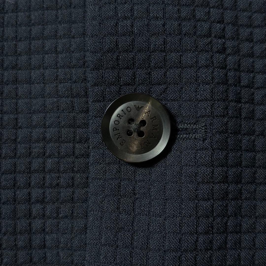 【美品】エンポリオアルマーニ 凹凸ワッフル フード テーラードジャケット 46