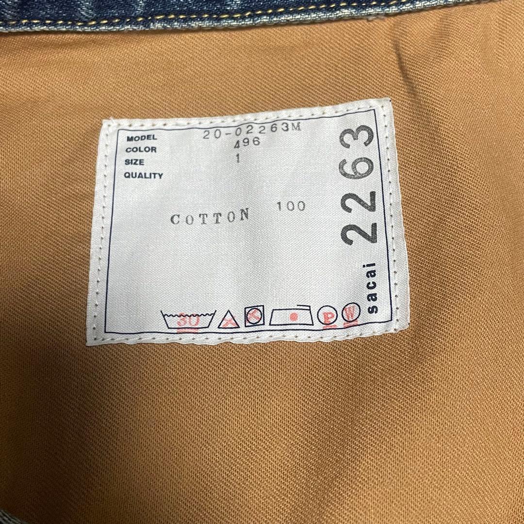 Sacai レイヤードデニムジャケット　綾野剛着用モデル リジット　ブルーデニム