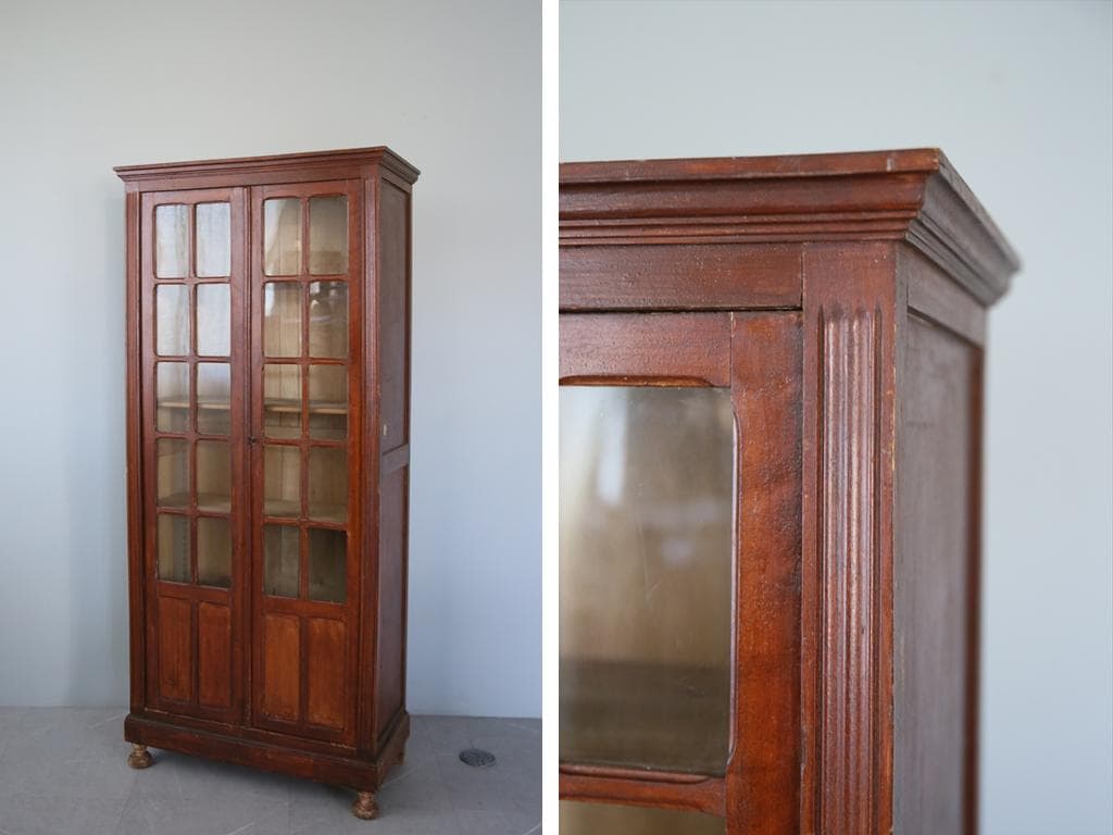 フランスアンティークブックケースキャビネット/本棚/食器棚/飾り棚90-107