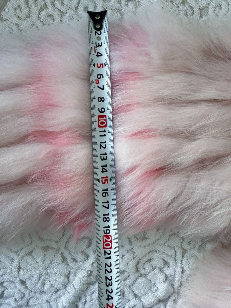 【新品未使用】ピンク フォックスファー コート 本毛皮 リアルファー 美品