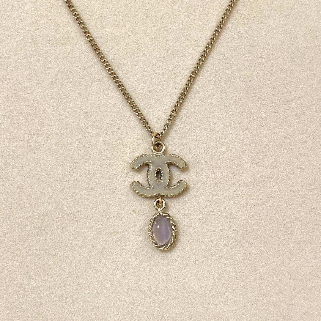 シャネル CHANEL ココマーク カラーストーンネックレス 二段階調節