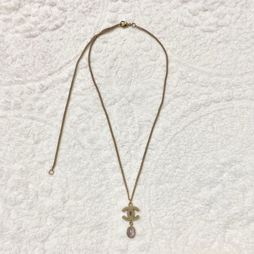 シャネル CHANEL ココマーク カラーストーンネックレス 二段階調節