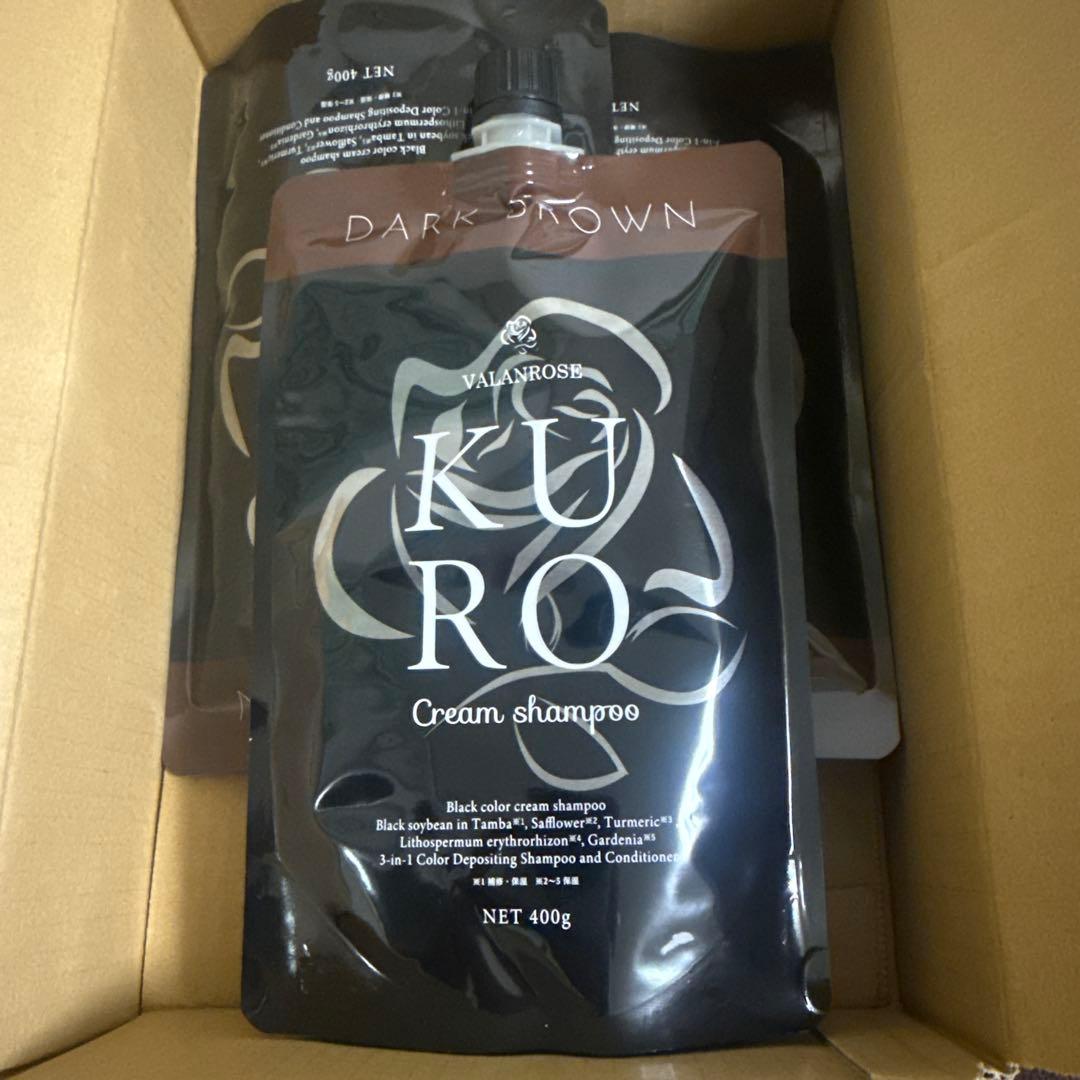 VALANROSE KURO Cream Shampoo ダークブラウン 3個