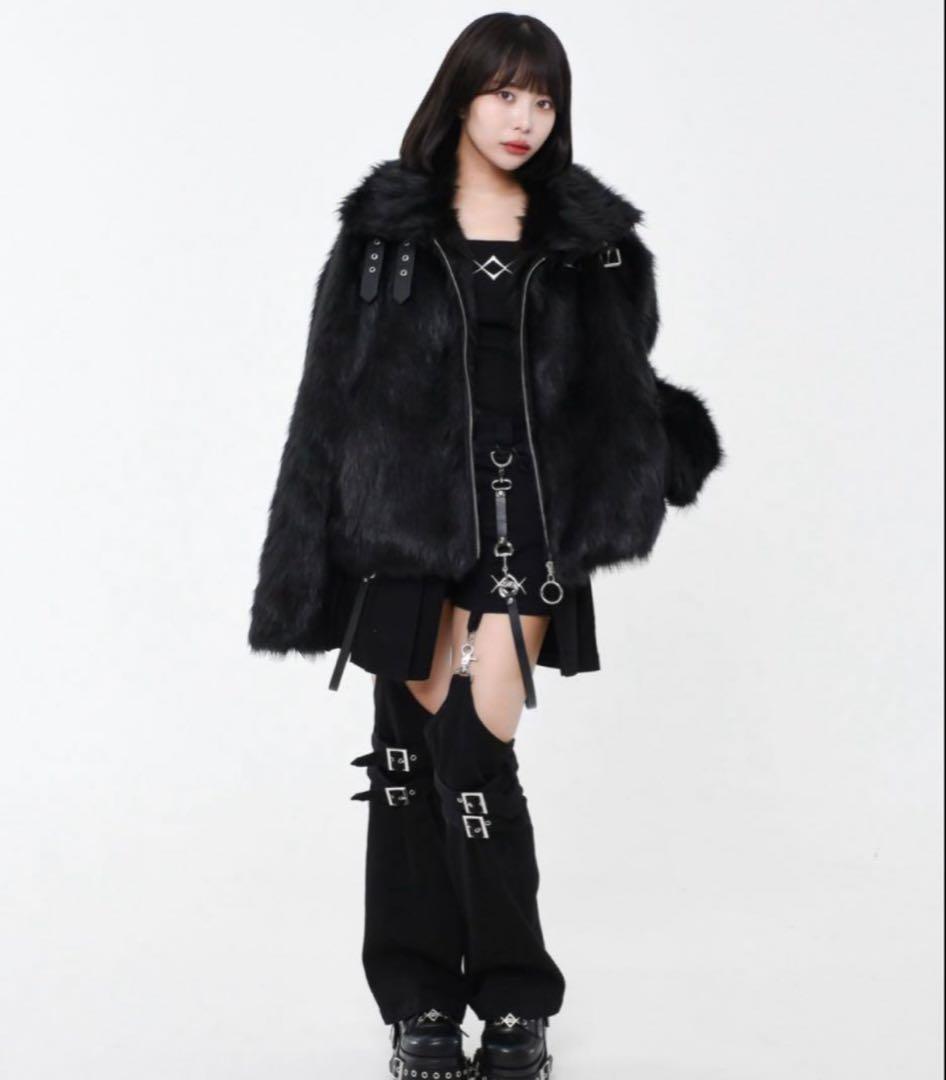 『REFLEM/レフレム』ベルト付きクロップファージャケット タグ付き