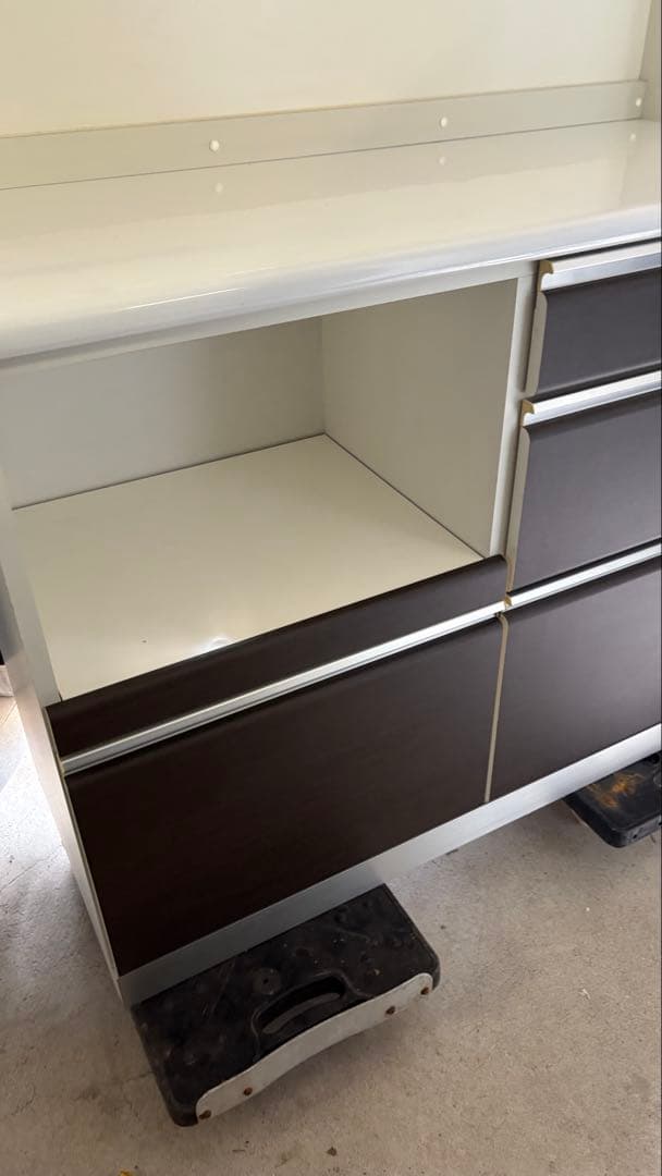 日本製（大川家具）食器棚キッチンボード(幅114cm)