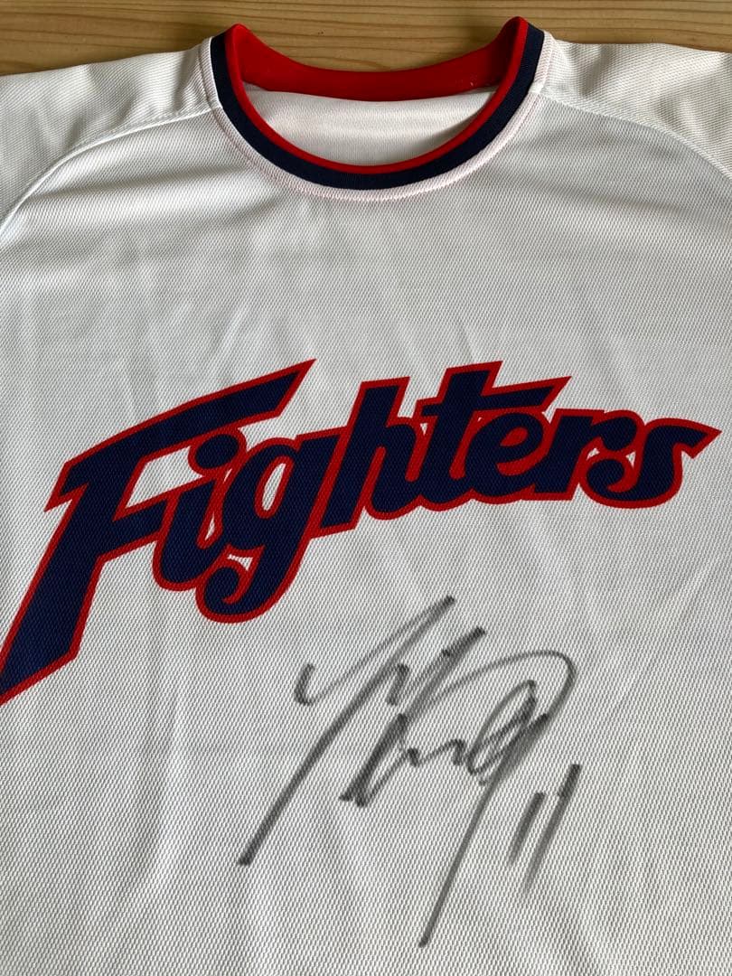 ⑦希少品 現ドジャース　日本ハムファイターズ T-シャツ 11 大谷翔平　サイン
