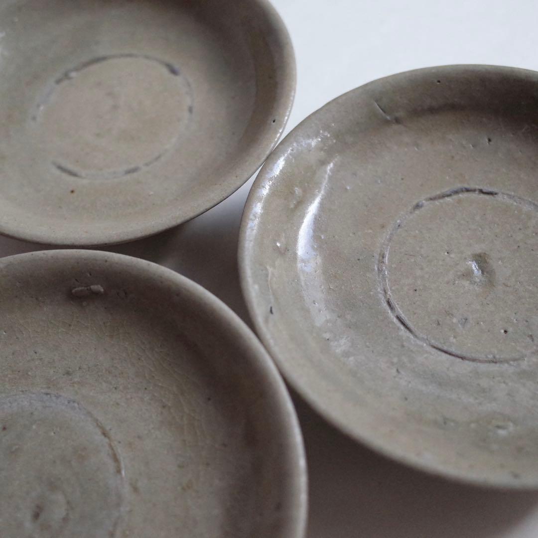 瀬戸　灰秞皿5枚組　江戸期　/古瀬戸　美濃