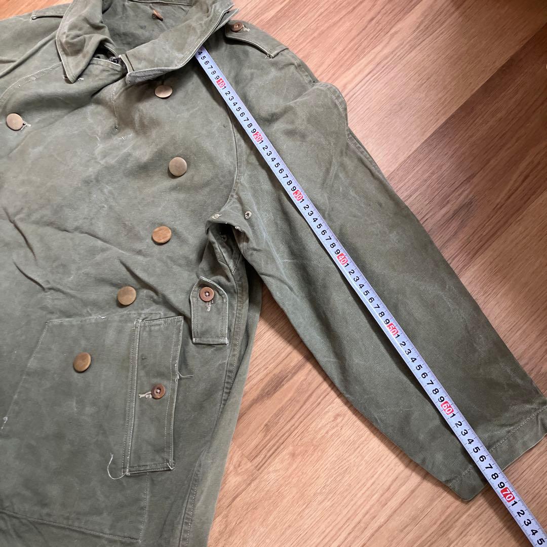 30s 40s ビンテージ フランス軍　モーターサイクルコート