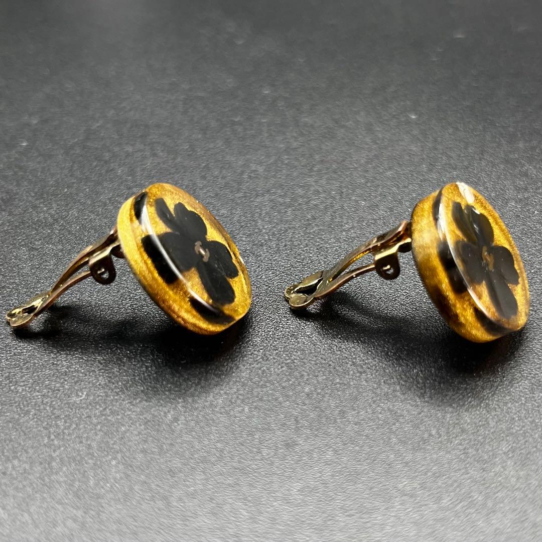 超希少 シャネル イヤリング クローバー ココマーク レジン ヴィンテージ