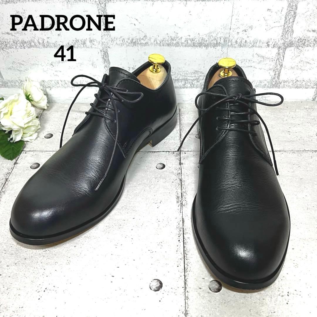 【パドローネ】ダービーシューズ プレーントゥ レザー♡ブラック 41