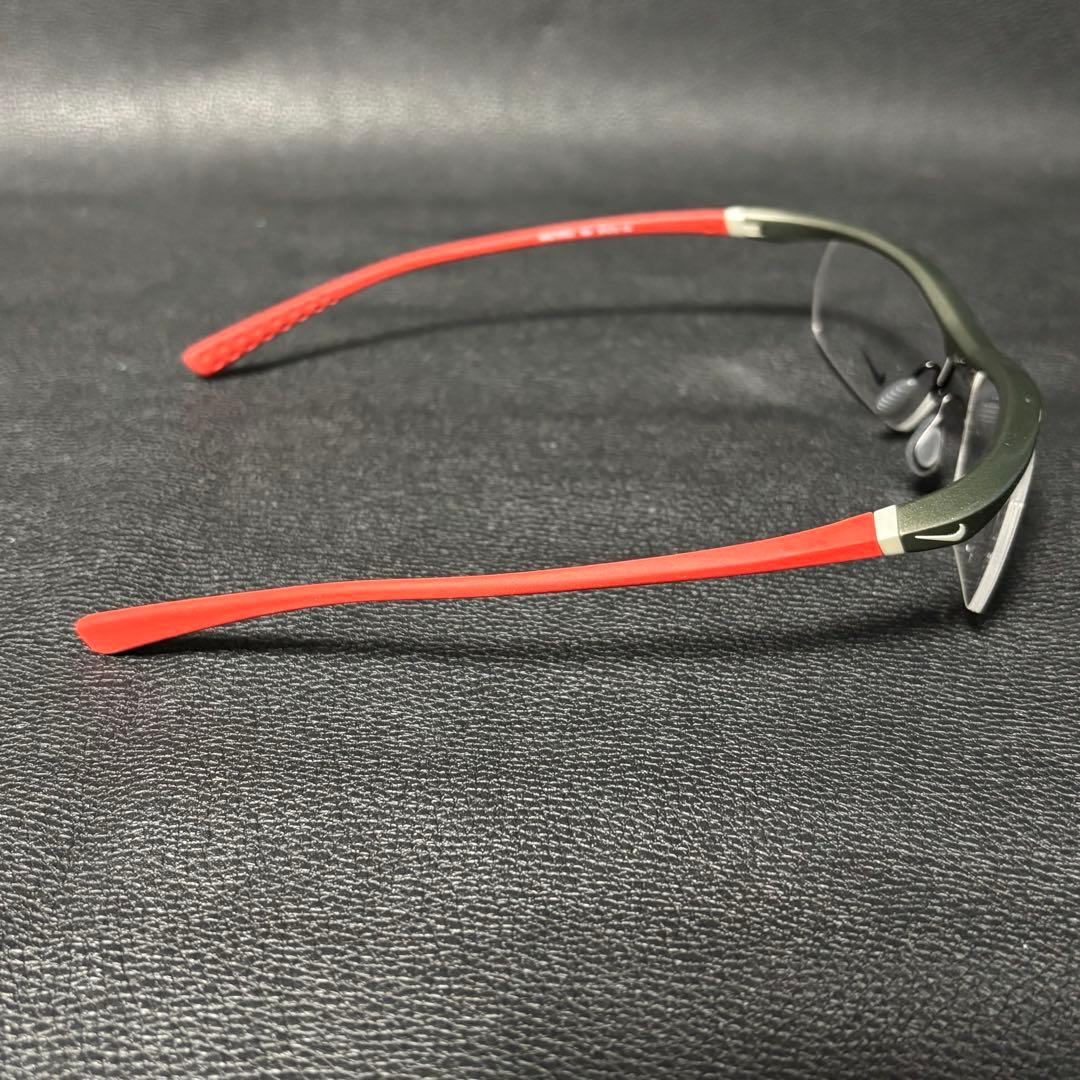 NIKE(ナイキ)ボルテックス/7070/3/ メガネフレーム/カーキ×レッド