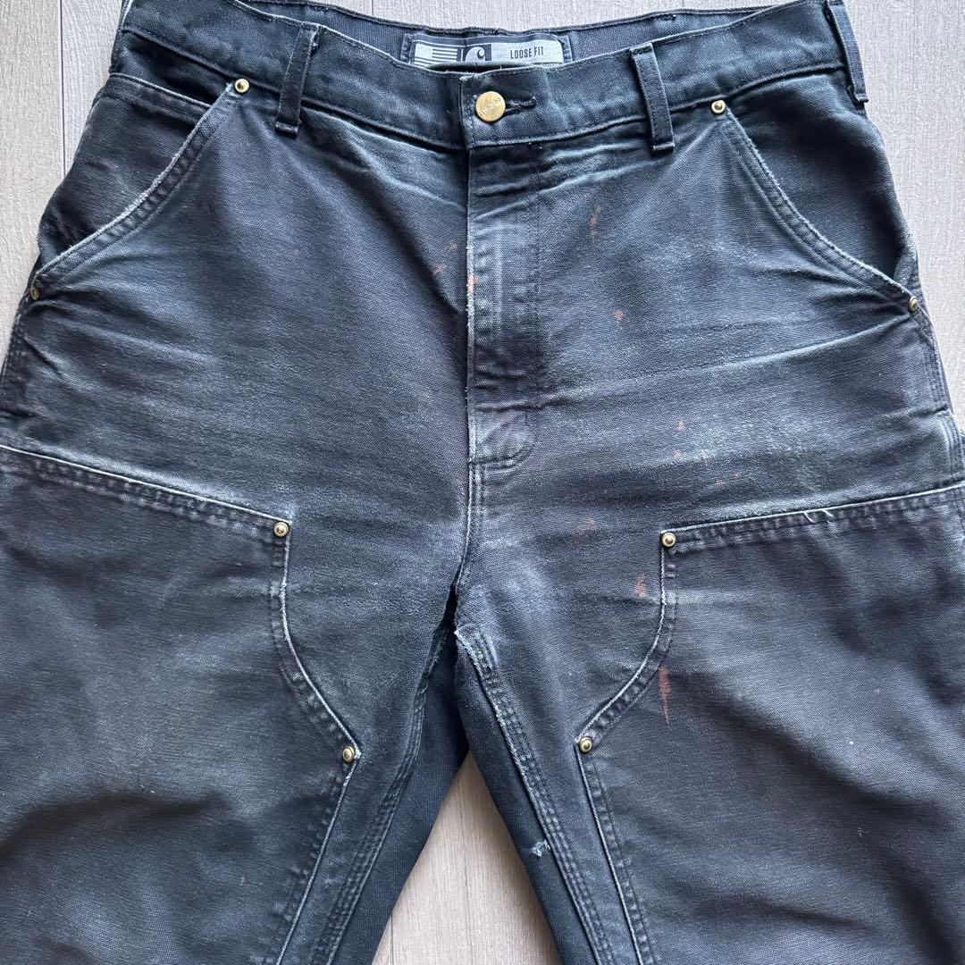 carhartt ダブルニー ペインターパンツ 33×34 ブラック USA製