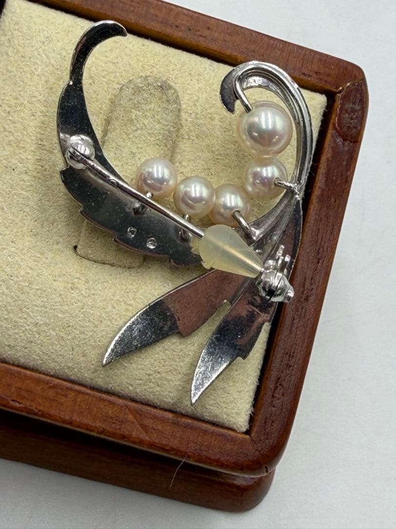 MIKIMOTOパールブローチ 本真珠ブローチ　silver ヴィンテージ