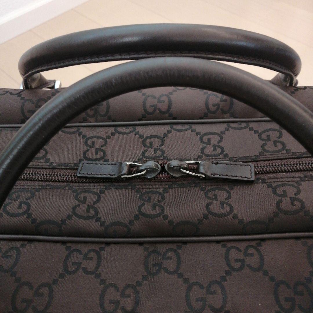 美品 Gucci GG柄 ボストンバッグ ダークブラウン 男女兼用
