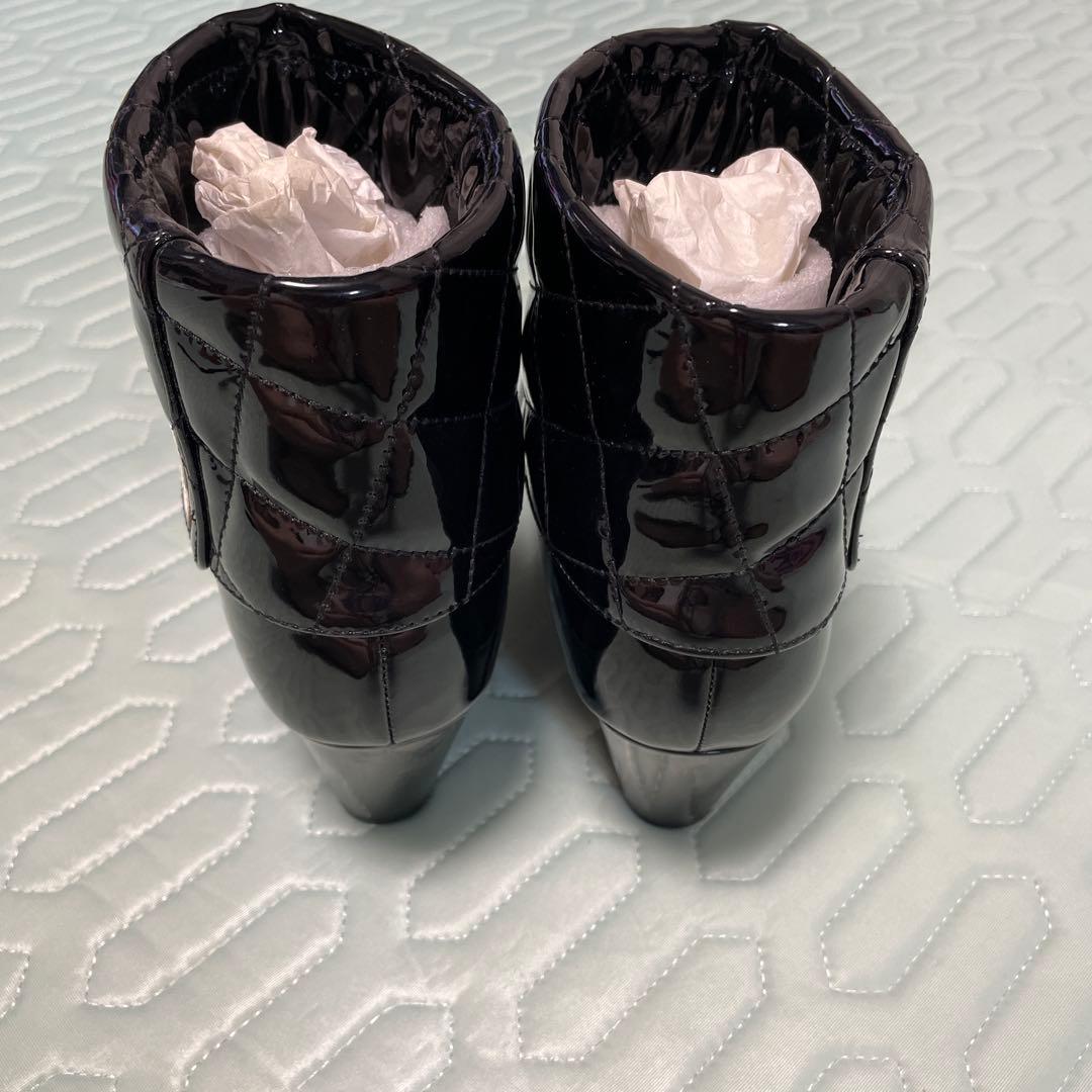 マリークワント　黒　キルティング　長靴　デイジー