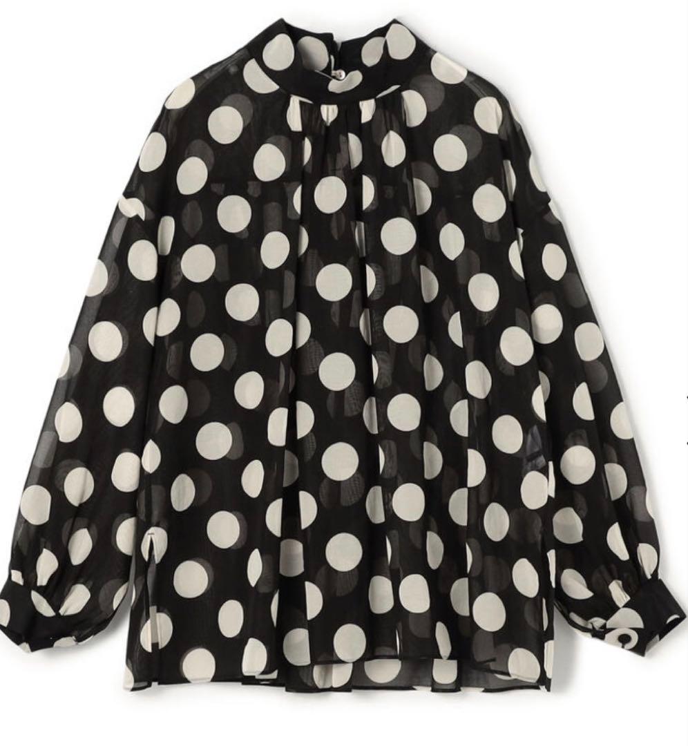 トゥモローランドコレクション　イヴェールドットプリント バックリボンブラウス