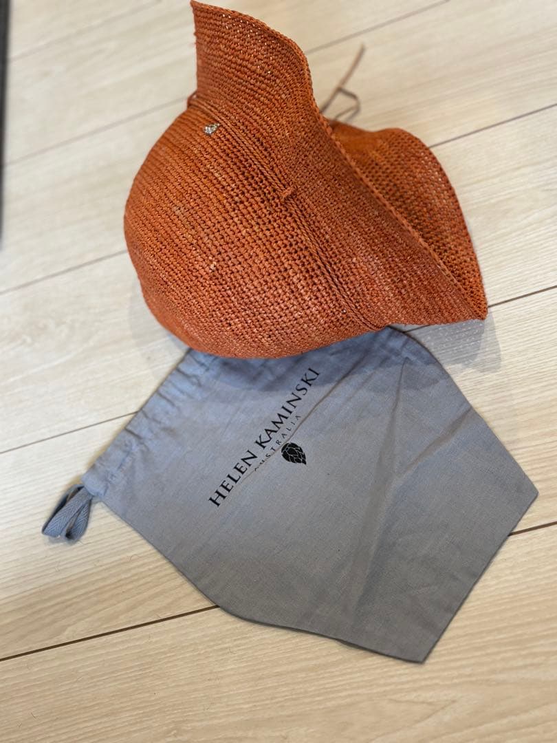 専用　ヘレンカミンスキー 新品同様 オレンジラフィアのバケットハット
