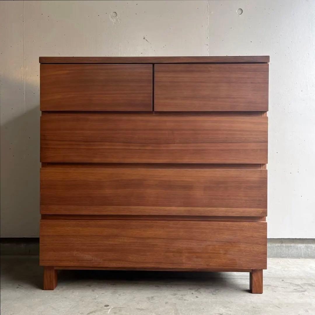 美品・廃盤希少★無印 ４段チェスト・ウォールナット材