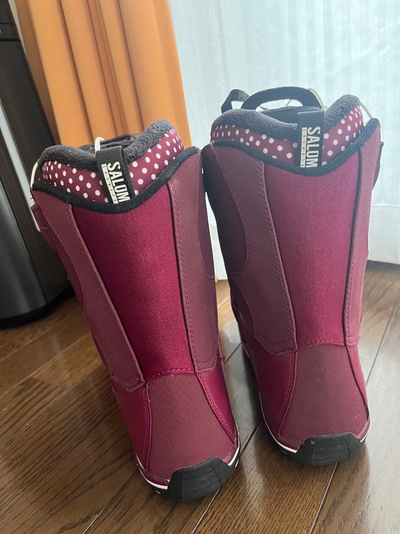 【美品】SALOMONスノボブーツ　サロモン　レディース　ドット柄