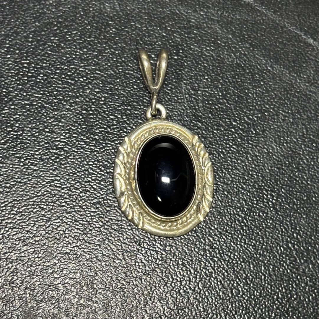 navajo P.Skeets　ペンダントトップ　オニキス　STERLING