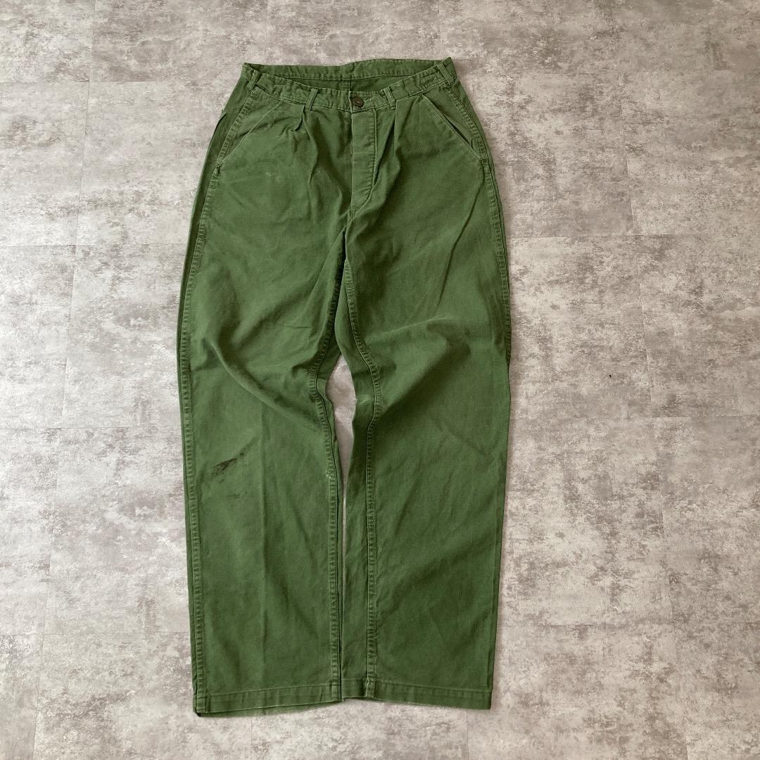 70s スウェーデン軍 実物 ユーティリティパンツ カーキ Size C48