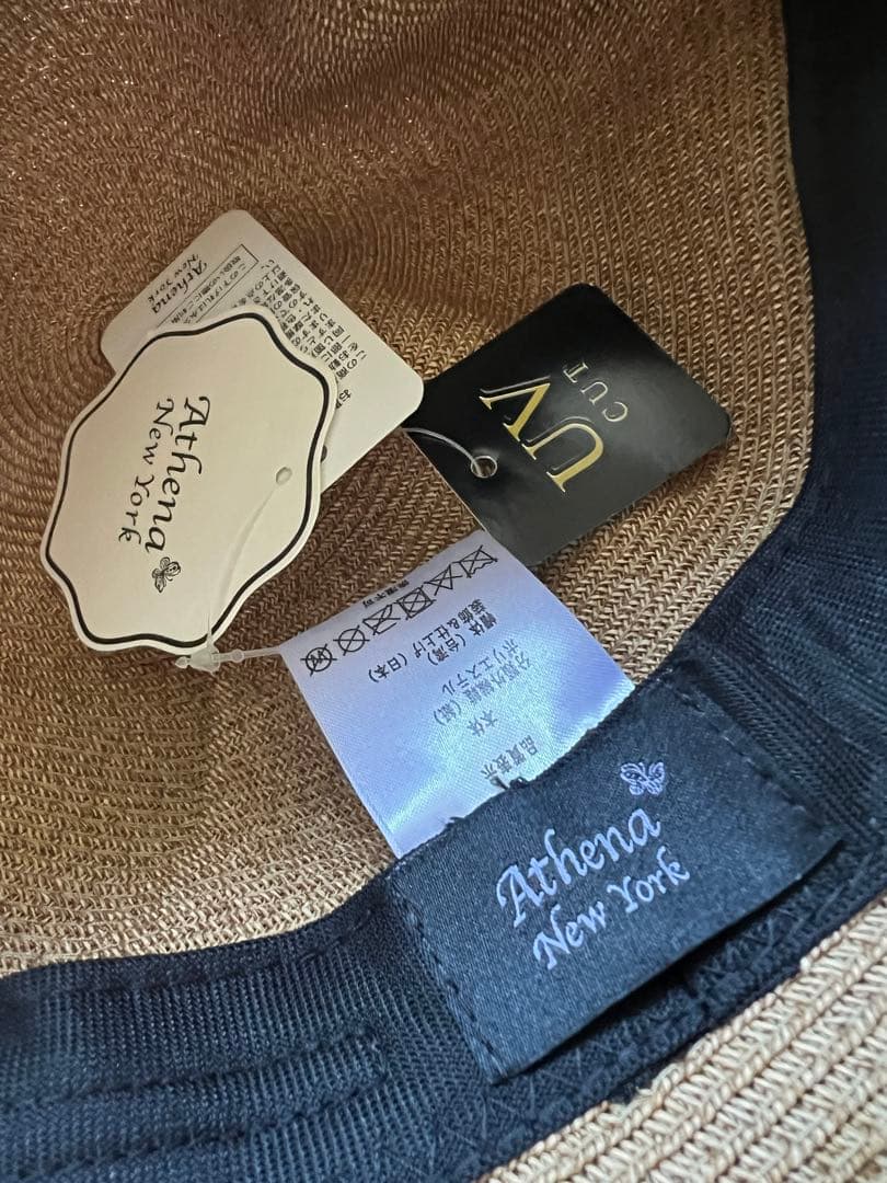 Athena New York アシーナニューヨーク リボン付き麦わら帽子