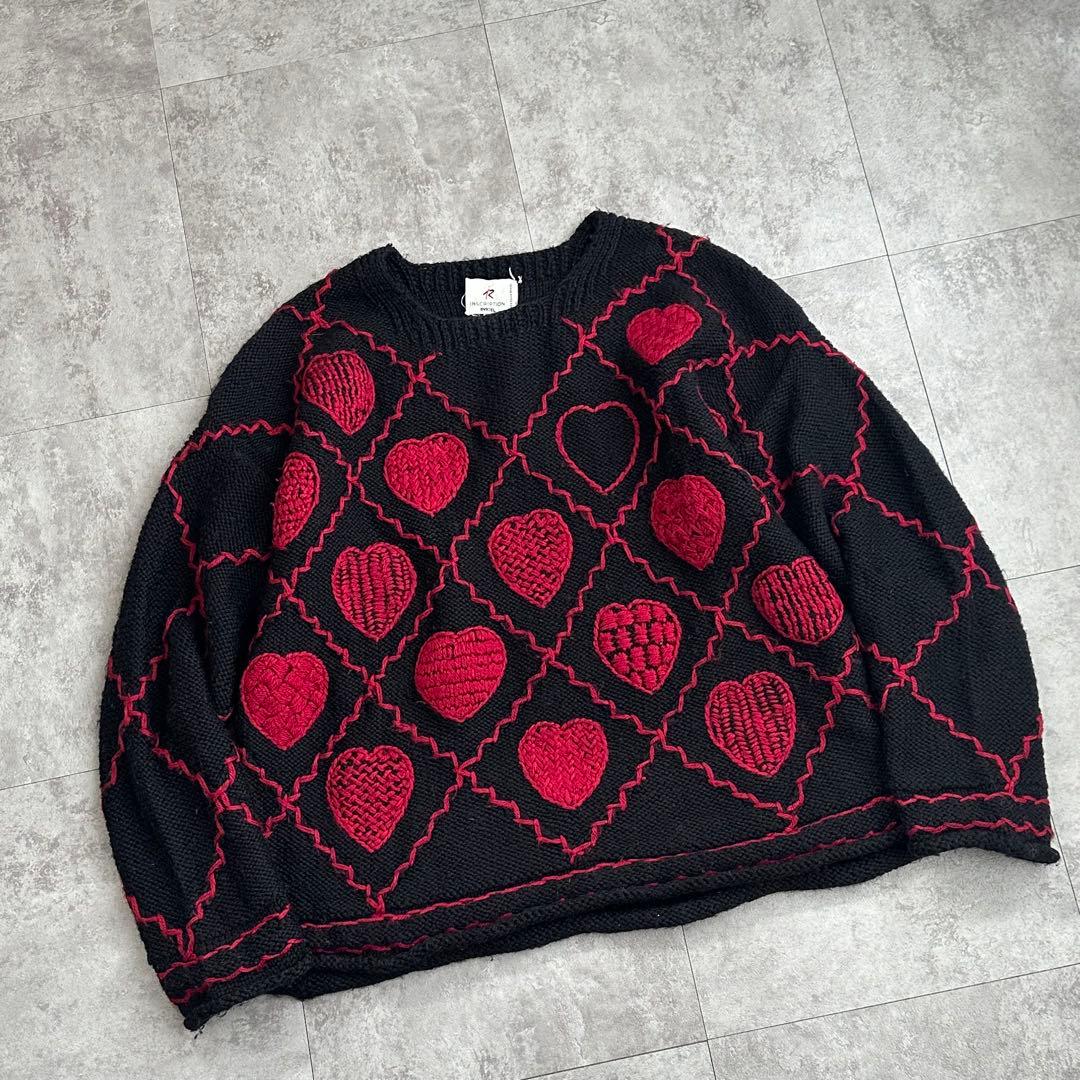 【80s】 INSCRIPTION ウールニット ''珍デザイン''