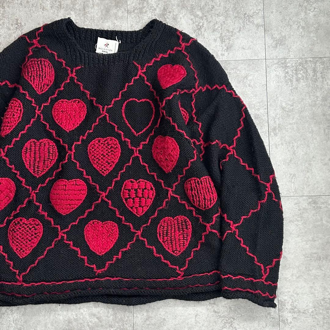 【80s】 INSCRIPTION ウールニット ''珍デザイン''