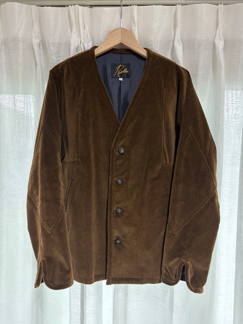 needles ブラウン コーデュロイ ノーカラージャケット