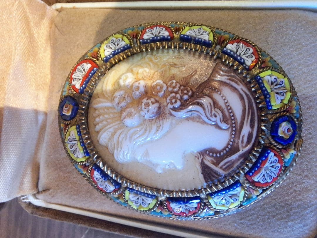 激レア　ローマンモザイク　磁器カメオ　イタリア