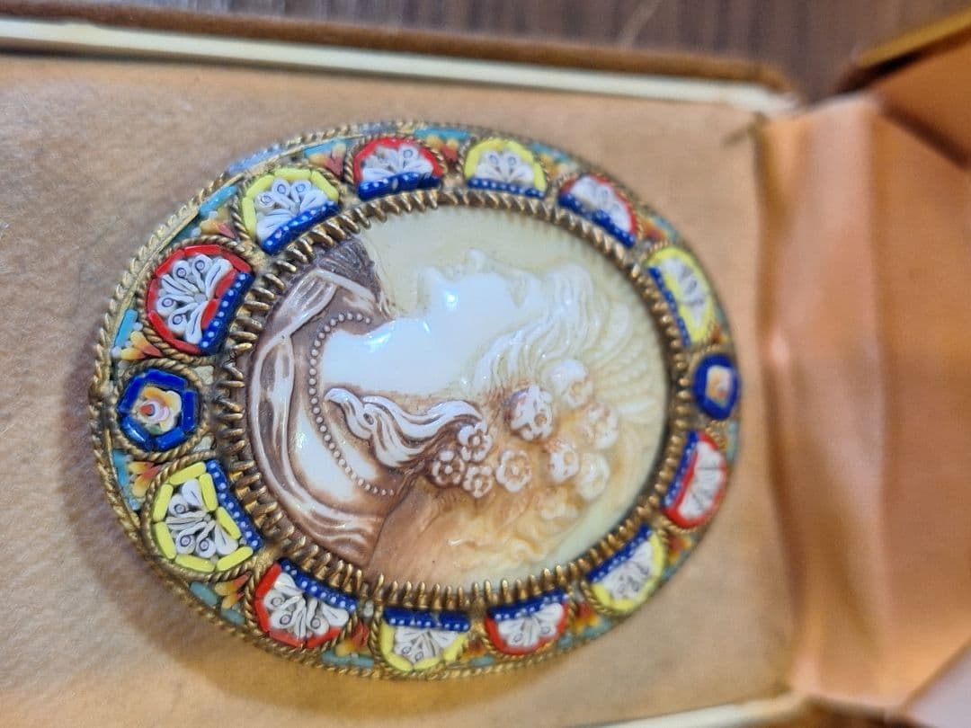 激レア　ローマンモザイク　磁器カメオ　イタリア