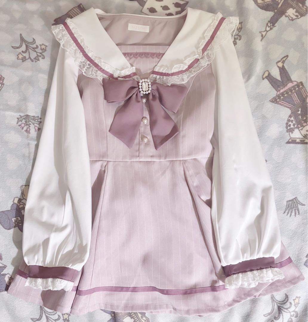 LIZLISA セーラーカラーセットアップ 長袖 ピンク