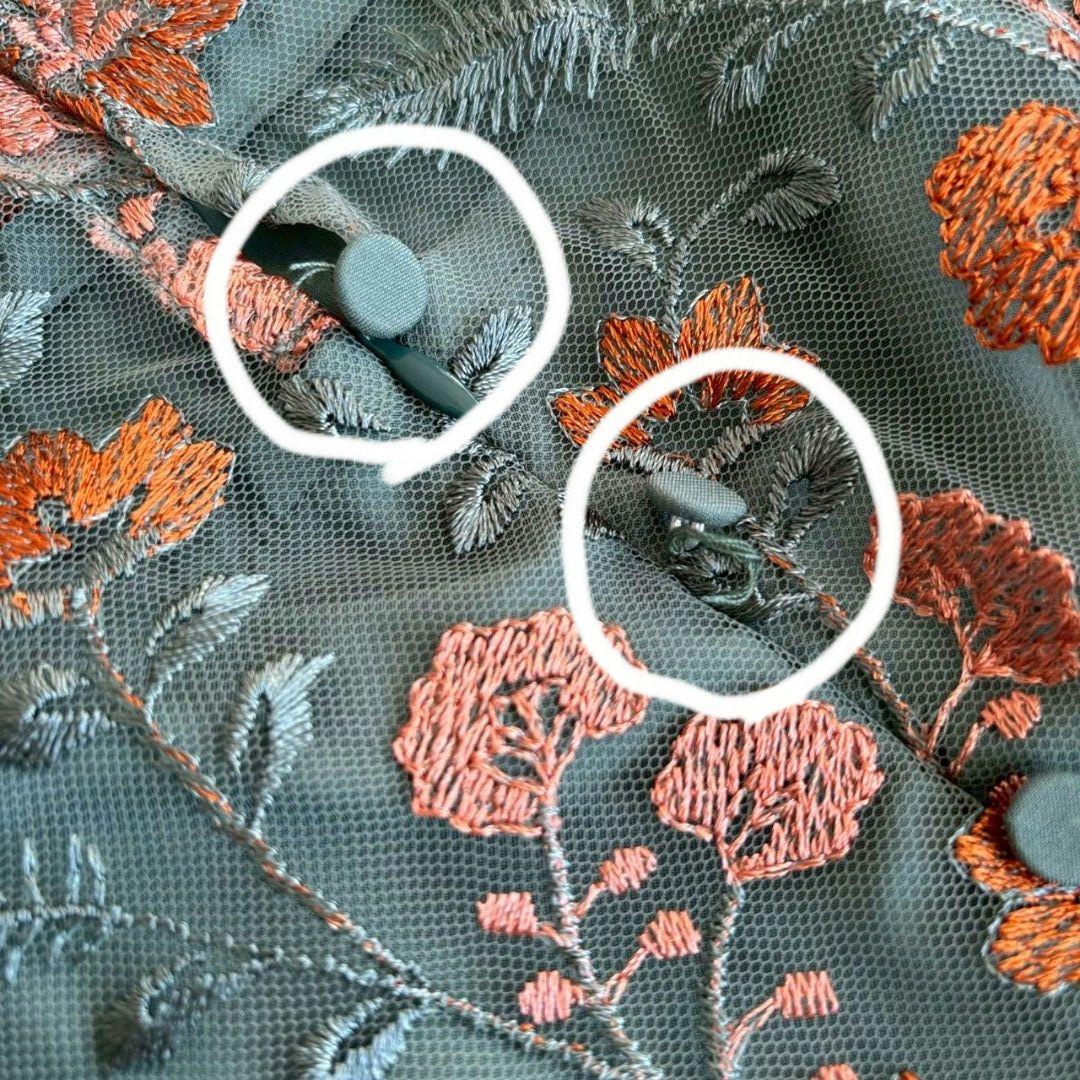 Kastane オケージョン ドレス 結婚式 ワンピース　グリーン　花柄　M