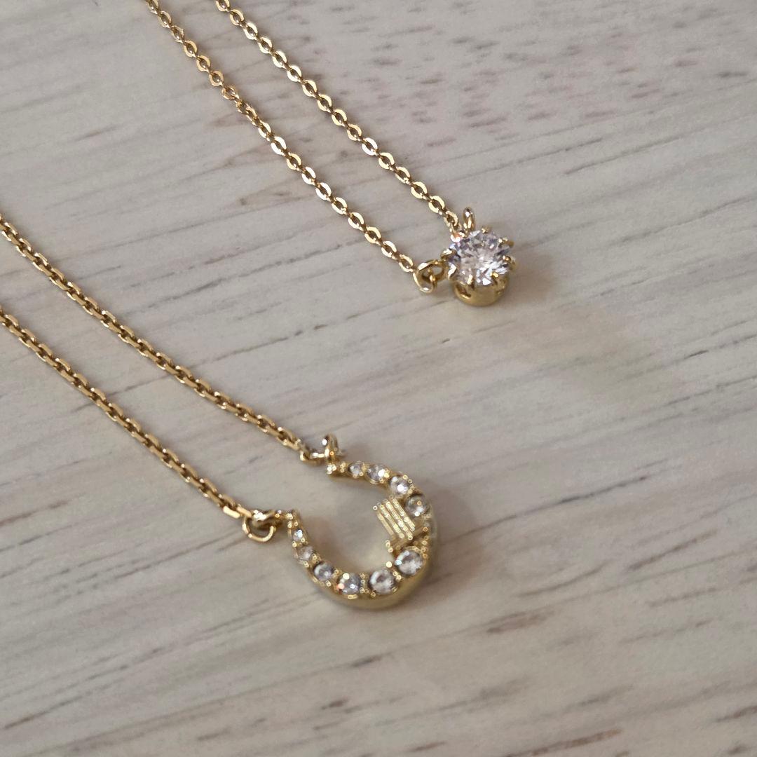 LANVIN en blue セサンパ馬蹄モチーフ2点セットネックレス ほぼ新品