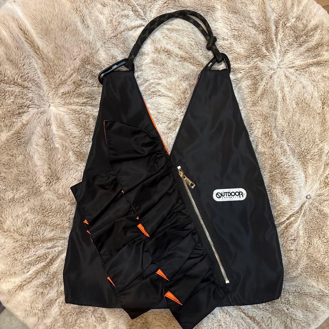 RISLEY トライアングルフリルバッグ ブラック/オレンジ