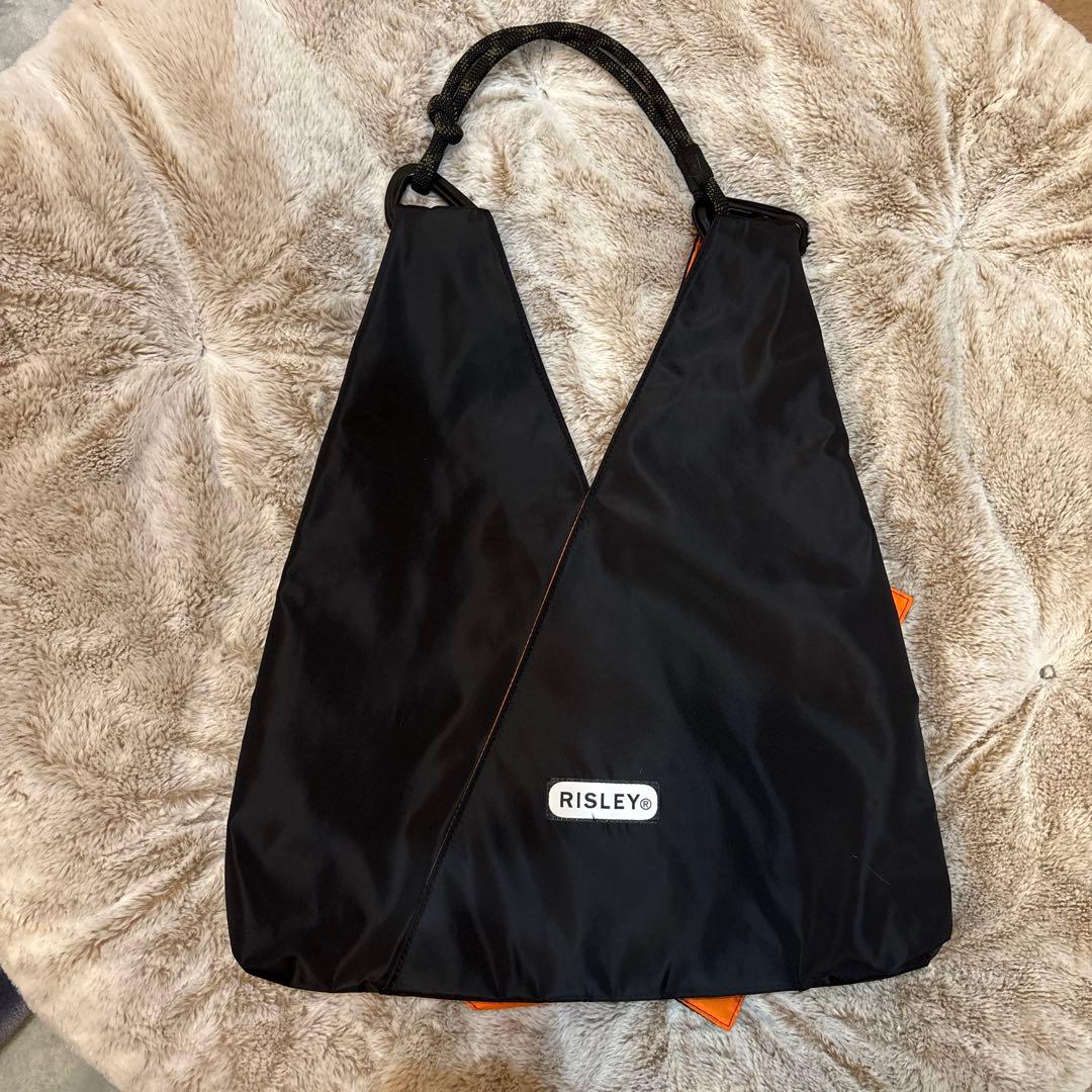 RISLEY トライアングルフリルバッグ ブラック/オレンジ