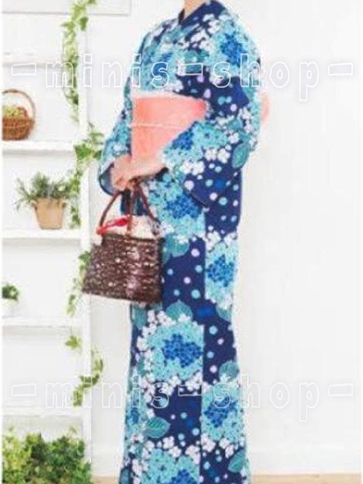 有村架純　プロデュース浴衣　紫陽花　水玉アジサイ　水色ブルー系　変わり織