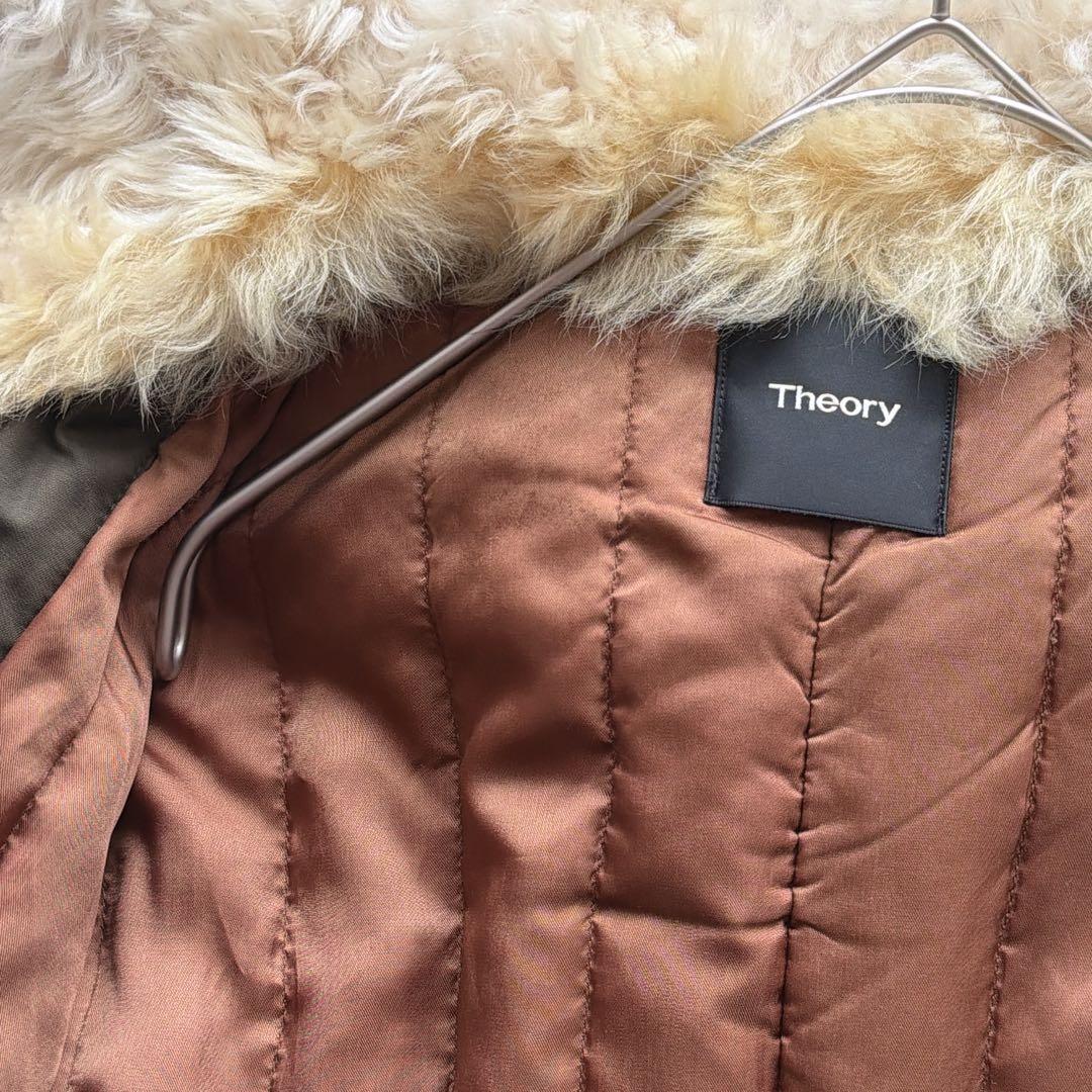 Theory セオリー リアルファー付き モッズコート S カーキ　中綿ライナー
