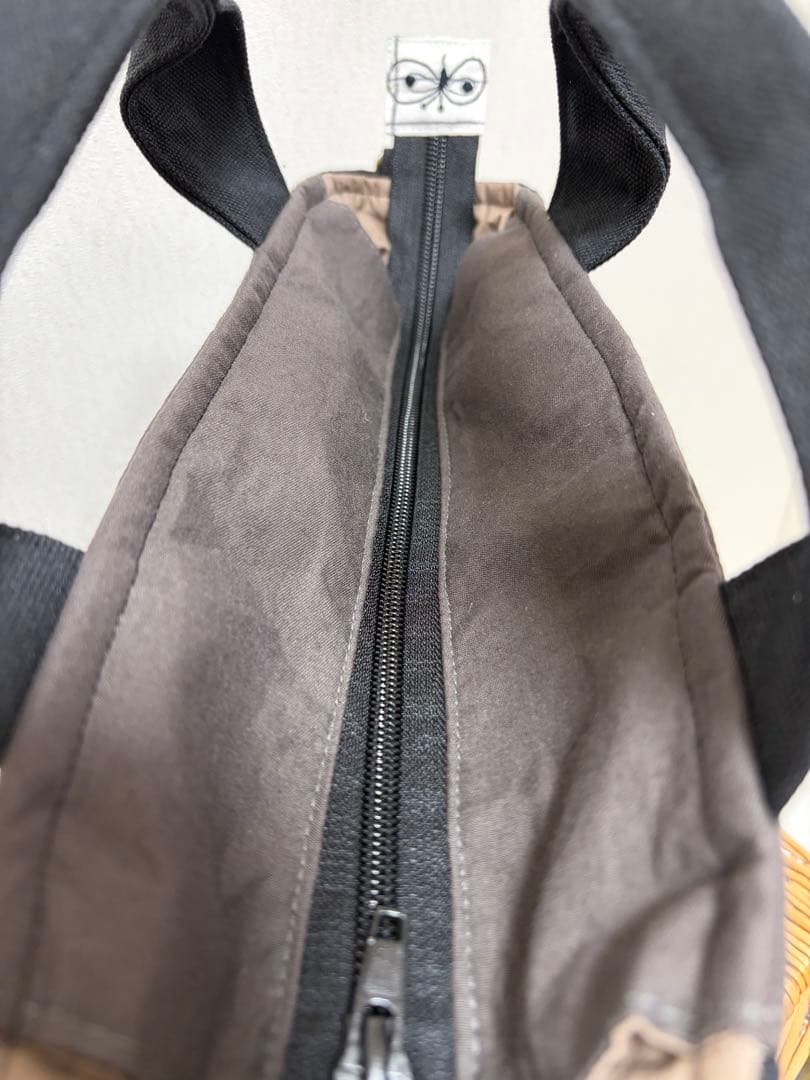 ミナペルホネン＊パッチギャザポケファスナートートL✂️ハンドメイド