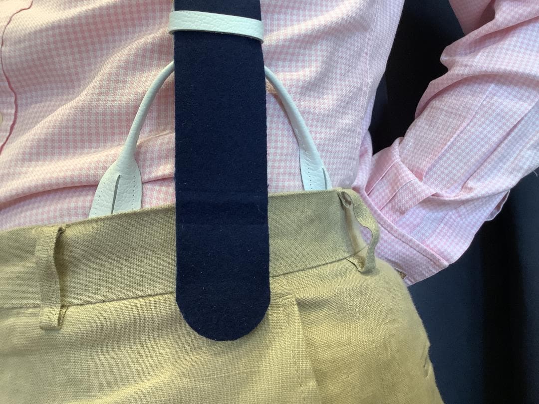 サスペンダー英国製アルバートサーストン6ボタン留ウールボックスBXネイビー