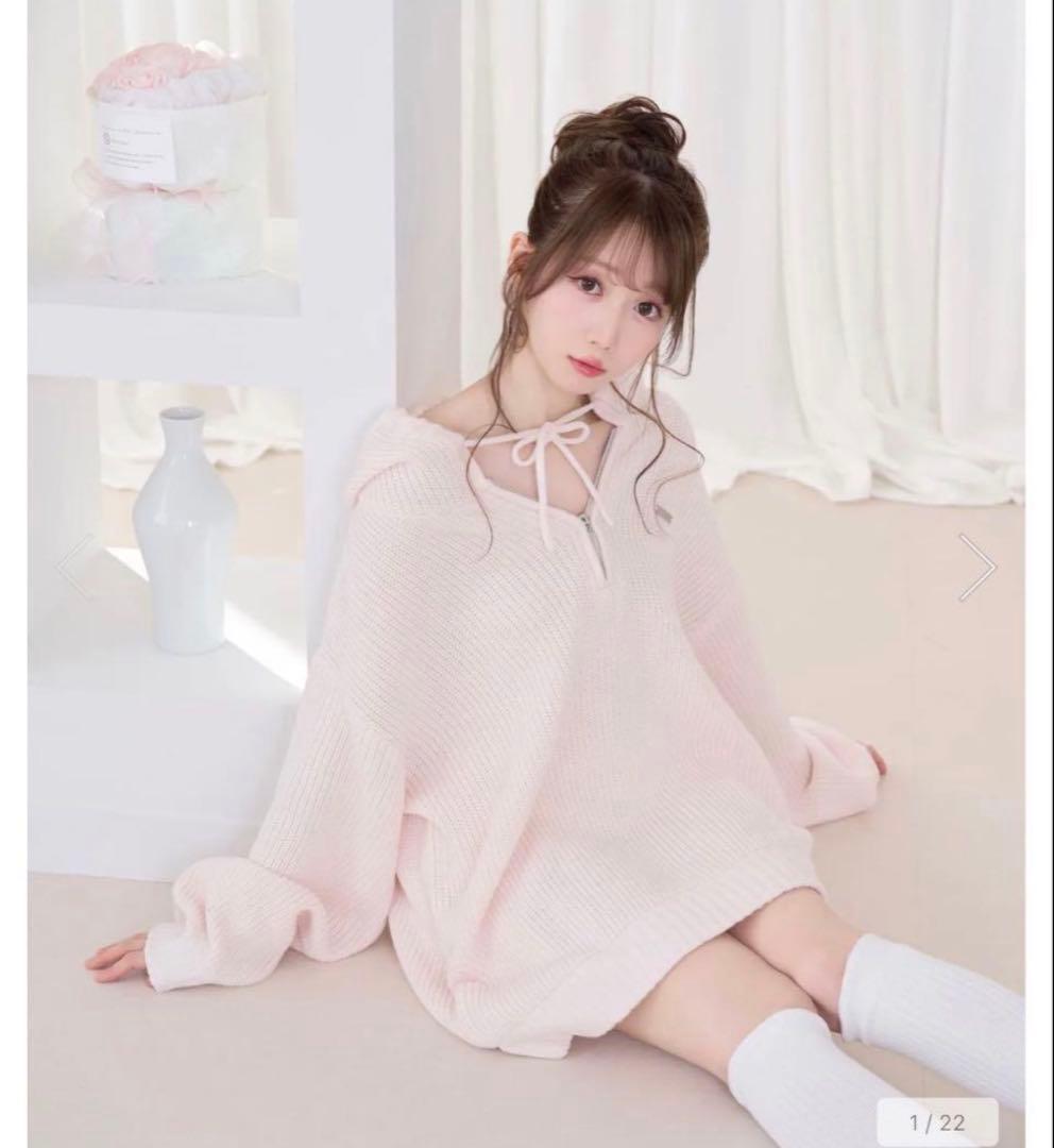 【 Rosé Muse 】Over sized half zip hoodie