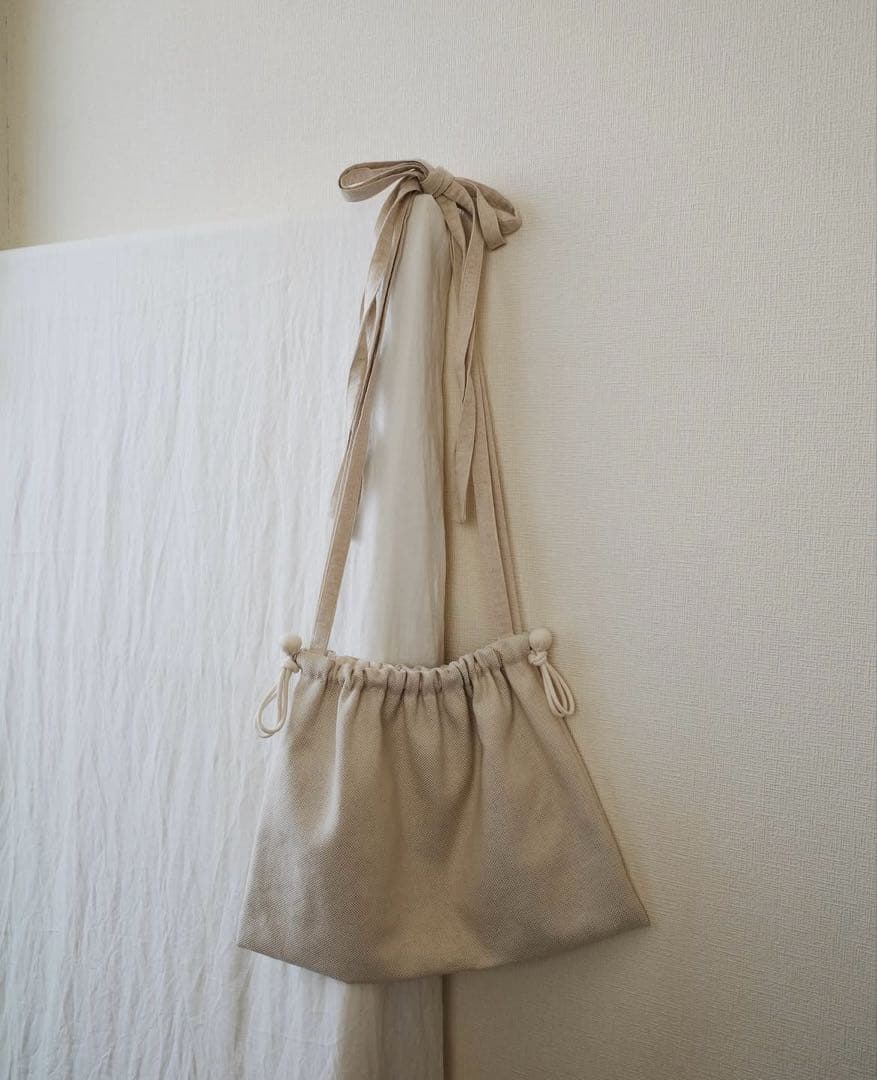 【新品】kinaさんponponbag ribbon bag キナリ