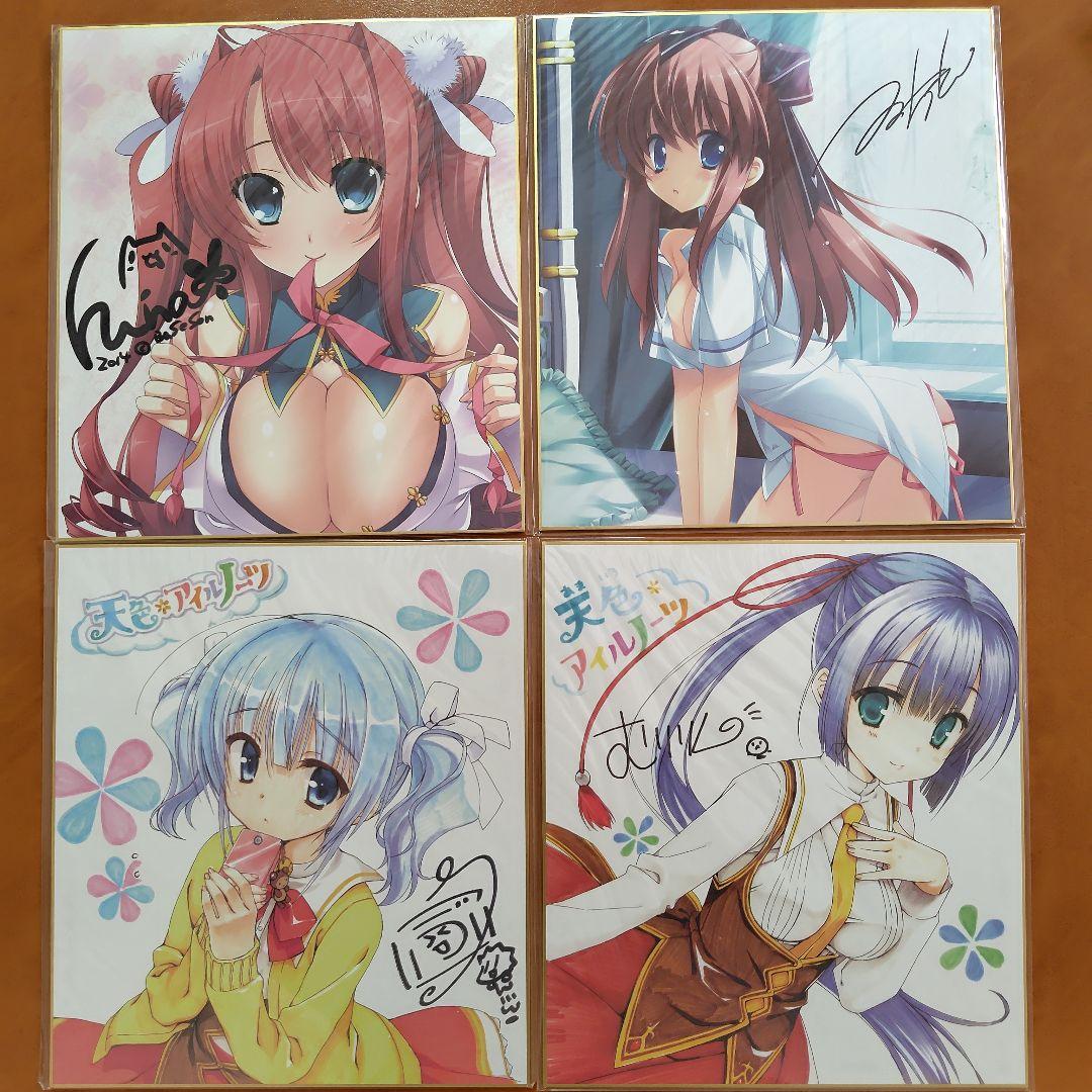 サイン入複製色紙29枚　ＰＣげーむ倶楽部 2013,2014