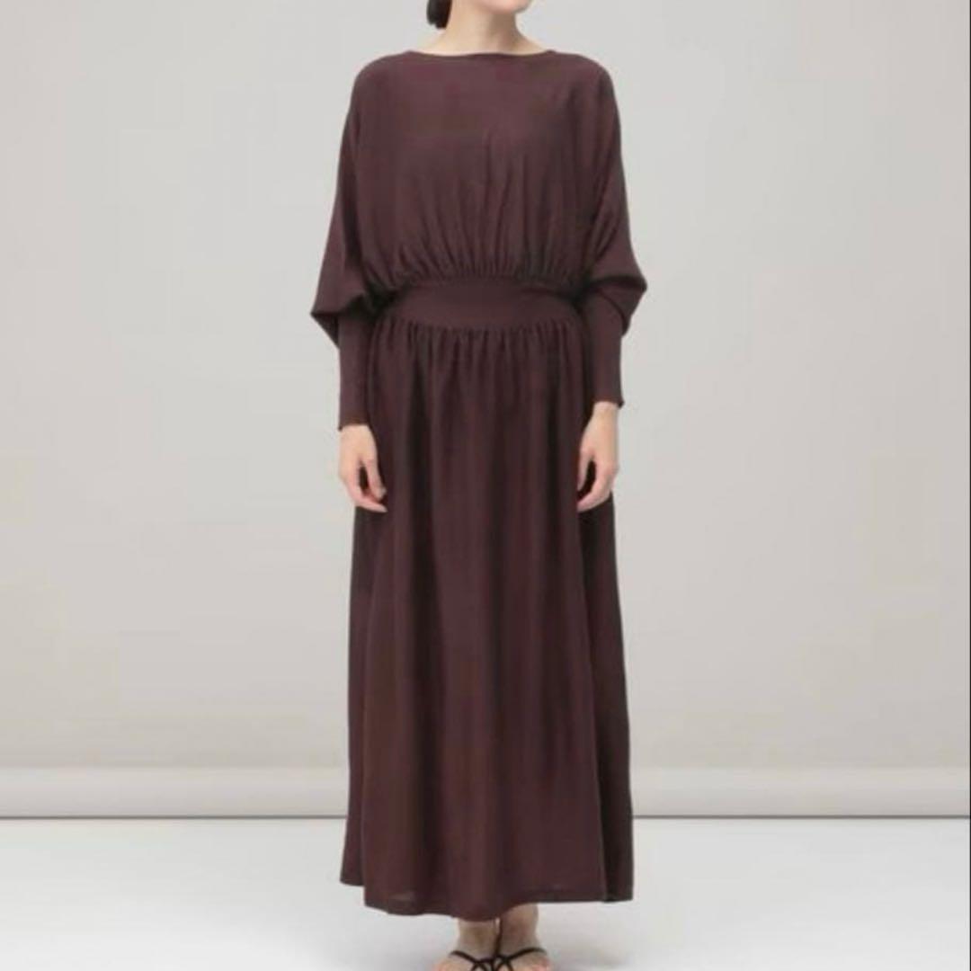 カレンソロジー ドルマンスリーブ　ニットワンピース　茶　新品同様