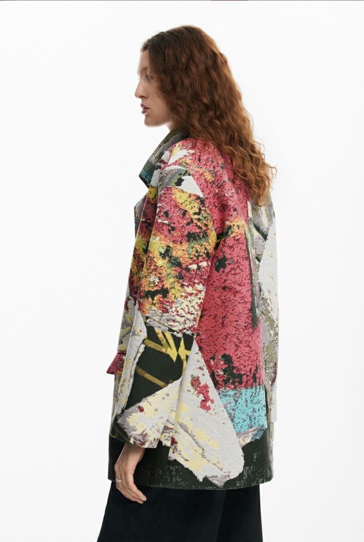 アートプリント オーバーコート　ジャケット