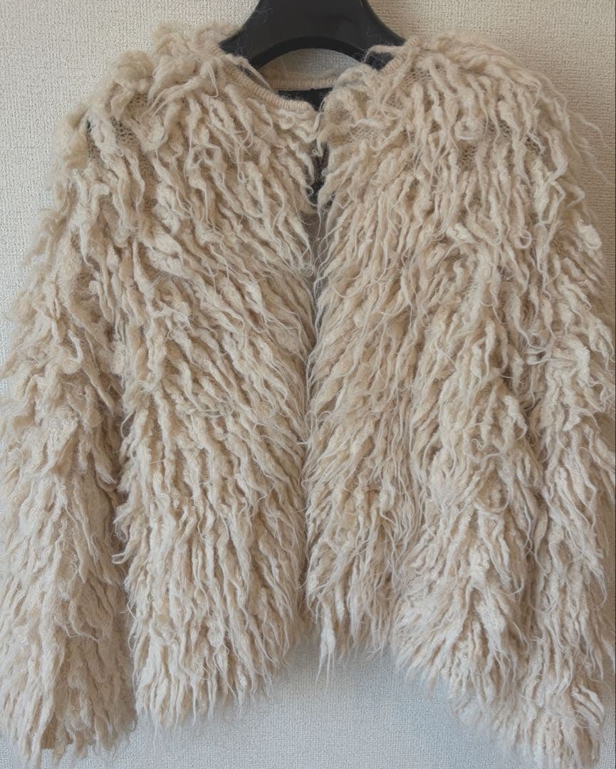 ZARA 新品未使用 ブラッシュドフリンジニットジャケット S